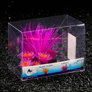 Декор для аквариума Coral Island силиконовый, светящийся в темноте, 11,5 х 9 см, фиолетовый 710885
