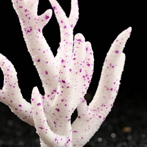 Декор для аквариума Коралл силиконовый, светящийся в темноте, 10 х 14 см, фиолетовый