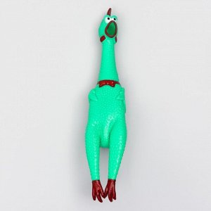 Игрушка пищащая "Задумчивая курица XL" для собак, 41 см, зелёная