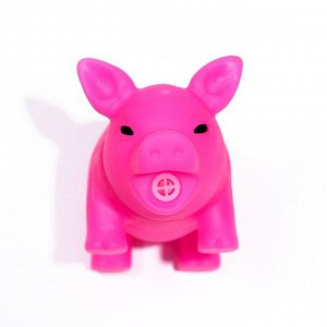 Игрушка пищащая "Маленький поросенок" для собак, 9 см, розовая