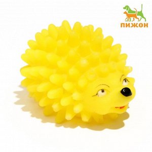 Игрушка пищащая "Ёжик" мини для собак, 5 см, жёлтая