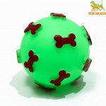 Игрушка пищащая &quot;Мяч Косточки&quot; для собак, 5,5 см, зеленая