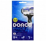 &#039;DORCO Станок для бритья одноразовый PACE 4, 4 лезвия, плав. головка, увл. полоса (3+1 шт) #  NEW