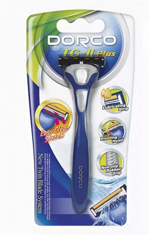DORCO TG-II Plus NEW (станок + 1 кассет) система типа SLALOM, 2 лезвия, плав.головка, TNA 3002, 20уп Gillette Slalom Plus, Schick Ultrex Plus, Schick Extra2 Plus