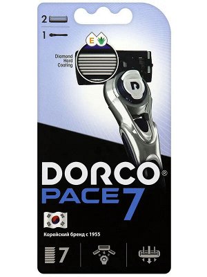 DORCO PACE 7  NEW (станок + 2 кассеты), система с 7 лезвиями, SVA1002,  6уп/36уп