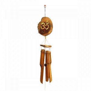 Музыка ветра бамбук с OM - оберег для всей семьи Хрупкое 80см-11см с ниткой