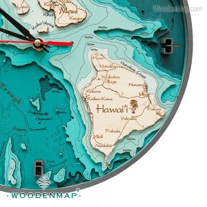 WoodenMap Часы Гавайские острова