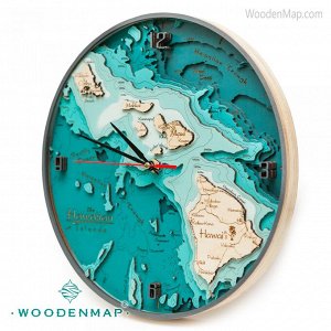 WoodenMap Часы Гавайские острова