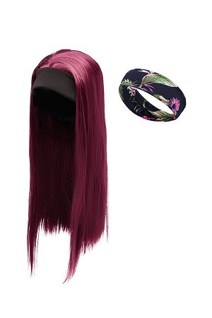 Парик на повязке длинные волосы парик из искусственных волос длинный женский парик "Шелковый цветок" #775276
