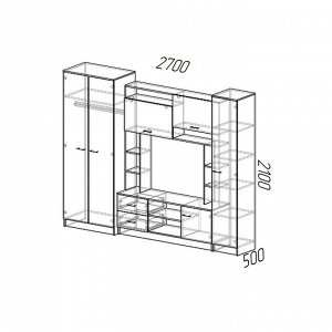 Гocтинaя МaРТa-11 2700х500х2100 Белый глaдкий