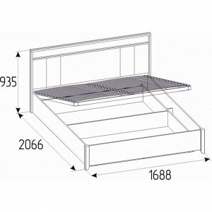 Кровать Люкс с подъёмным механизмом Nature 307, 1600 ? 2000 мм, цвет гаскон пайн / чёрный