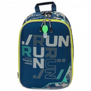 Рюкзак каркасный Seventeen, 39 x 28 x 15 см, эргономичная спинка, EVA, мигающ зиппер пуллер, кодовый замок, синий