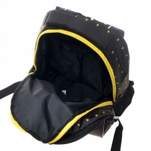 Рюкзак школьный Hatber Sreet, эргономичная спинка, 40 х 26 х 19 см, Banana, чёрный/жёлтый