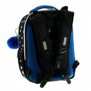 Рюкзак школьный эргономичная спинка deVENTE Premier Friends Forever, 37 х 28 х 18 см, чёрный/синий