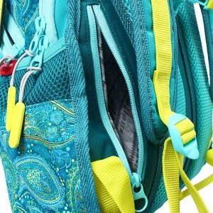Рюкзак школьный, эргономичная спинка, 43 х 37 х 13 см, зелёный