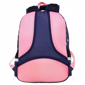 Рюкзак школьный Hatber Easy, эргономичная спинка, 41 х 29 х 16 см, "Котомагия", роз/син