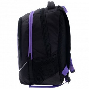 Рюкзак школьный Hatber Sreet, эргономичная спинка, 42 х 30 х 20 см, YES NO, чёрный/фиолетовый