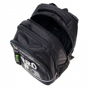 Рюкзак школьный Hatber Sreet, эргономичная спинка, 42 х 30 х 20 см, Bro, чёрный
