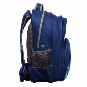 Рюкзак школьный, Calligrata, 36 х 23 х 13 см, эргономичная спинка, «Трансформер», синий