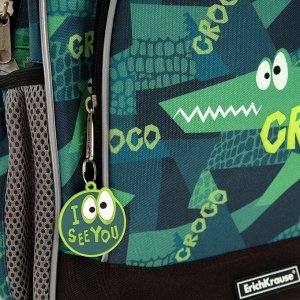 Рюкзак каркасный Erich Krause ErgoLine 15 L, 39 х 28 х 14 см, Real Croco, зелёный