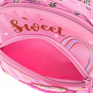 Рюкзак школьный Hatber Easy, эргономичная спинка, 41 х 29 х 16 см, Sweet Cat, розовый