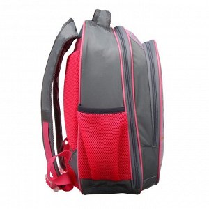 Рюкзак школьный Calligrata "Совушка", 37 х 27 х 16 см, эргономичная спинка, серый/розовый