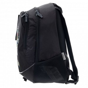 Рюкзак школьный Hatber Sreet, эргономичная спинка, 42 х 30 х 20 см, Techno visions, чёрный