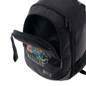 Рюкзак школьный Hatber Sreet, эргономичная спинка, 42 х 30 х 20 см, Techno visions, чёрный