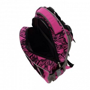 Рюкзак каркасный Erich Krause ErgoLine 15 L, 39 х 28 х 14 см, Velvet Butterflies розовый