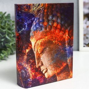 Шкатулка-книга дерево кожзам "Будда и звёздное небо" 18х13х4 см