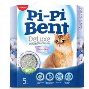 Pi-Pi Bent DeLuxe Наполнитель д/кош Комкующийся аромат хлопка 5кг (1/4)