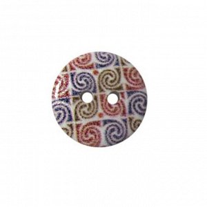 Пуговица деревянная, «Орнамент» 15 мм (цвет 109), 100 шт