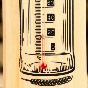 Деревянный термометр д/бани "Бутылка", жидкостный.