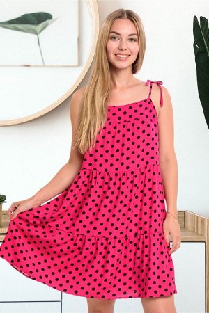 Платье штапель  5953/01/Розовый, черный