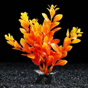 Растение искусственное аквариумное, 3 х 13 см, оранжевое, 1 шт.