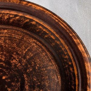 Тарелка "Для пасты", плоская, гладкая, красная глина, 19.5 см