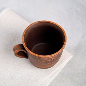 Кружка "Чайная", гладкая, красная глина, 0.4 л