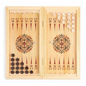 Нарды деревянные, настольная игра "Гладиатор", 40 х 40 см, с шашками