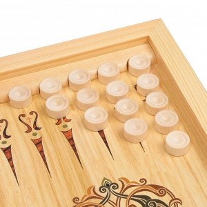 Нарды деревянные, настольная игра "Гладиатор", 40 х 40 см, с шашками