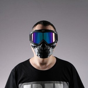 Очки-маска для езды на мототехнике, разборные, визор хамелеон, цвет черный