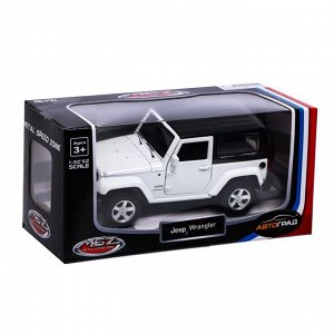 Автоград Машина металлическая JEEP WRANGLER, 1:42, инерция, открываются двери, цвет белый