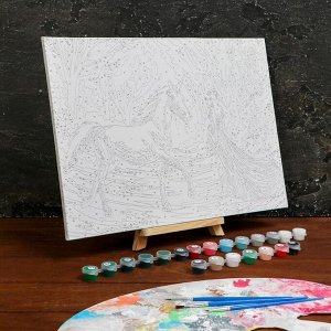 Картина по номерам на холсте с подрамником «Девушка с единорогом» 30x40 см
