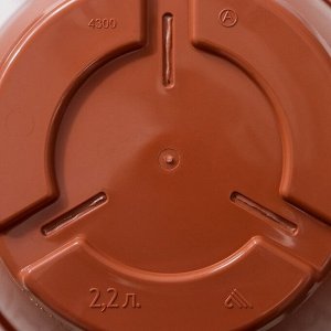 Альтернатива Горшок с поддоном «Афина», 2,2 л, цвет коричневый