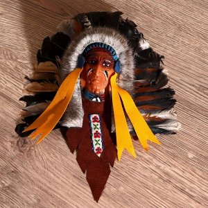 Маска "Индеец Ахига" 15х6х20 см, МИКС
