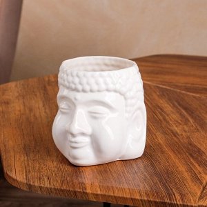 Фигурное кашпо "Будда", белое, керамика, 1.3 л
