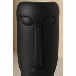 Ваза керамическая &quot;Будда&quot;, настольная, декоративная, интерьерная, чёрная, 31.5 см