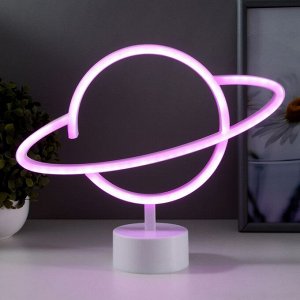 Фигурка светящаяся RISALUX «Планета», LED-ночник, от батареек 3xАА (не в комплекте), 30x8.5x24.5 см