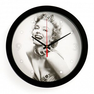 Часы настенные, серия: Люди, "Мерлин Монро", плавный ход, d=28 см
