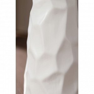 Ваза керамическая "Камни", напольная, белая, матовая, 41.5 см