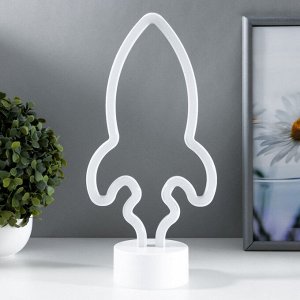 Фигурка световая RISALUX «Ракета», LED-ночник, от батареек 3xАА, 14.5x8.5x26.8 см